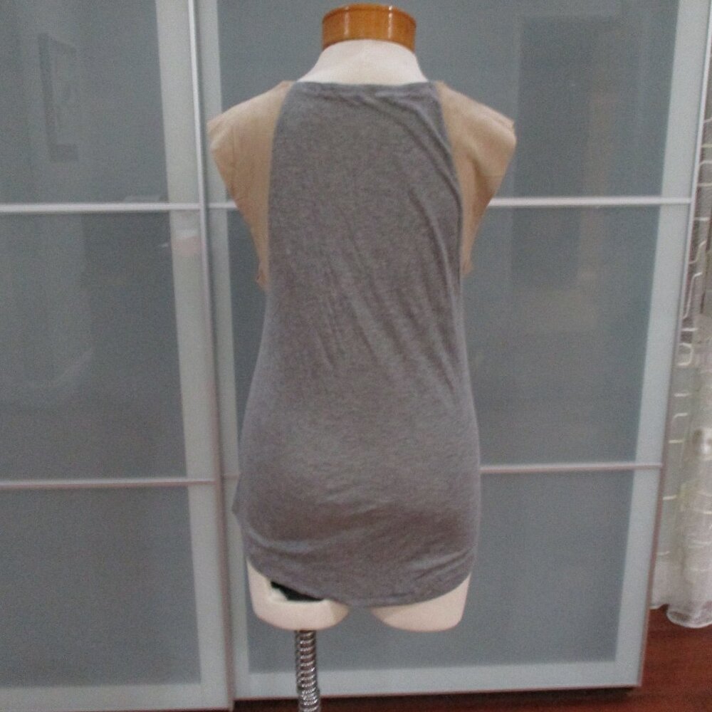 AllSaints Gray "Alienor Tank" Leather Shoulders - Picture 3 of 7